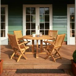 Robuster Garten Holztisch - Rund - Teakholz - Ava Gartentisch -GARTENTRAUM Verkäufe robuster garten holztisch rund teakholz ava gartentisch5