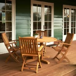 Robuster Garten Holztisch - Rund - Teakholz - Ava Gartentisch -GARTENTRAUM Verkäufe robuster garten holztisch rund teakholz ava gartentisch6