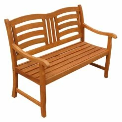 Romantische 2 Sitzer Gartenbank Aus Braunem Holz - Camaldulensis 2-Sitzer Bank