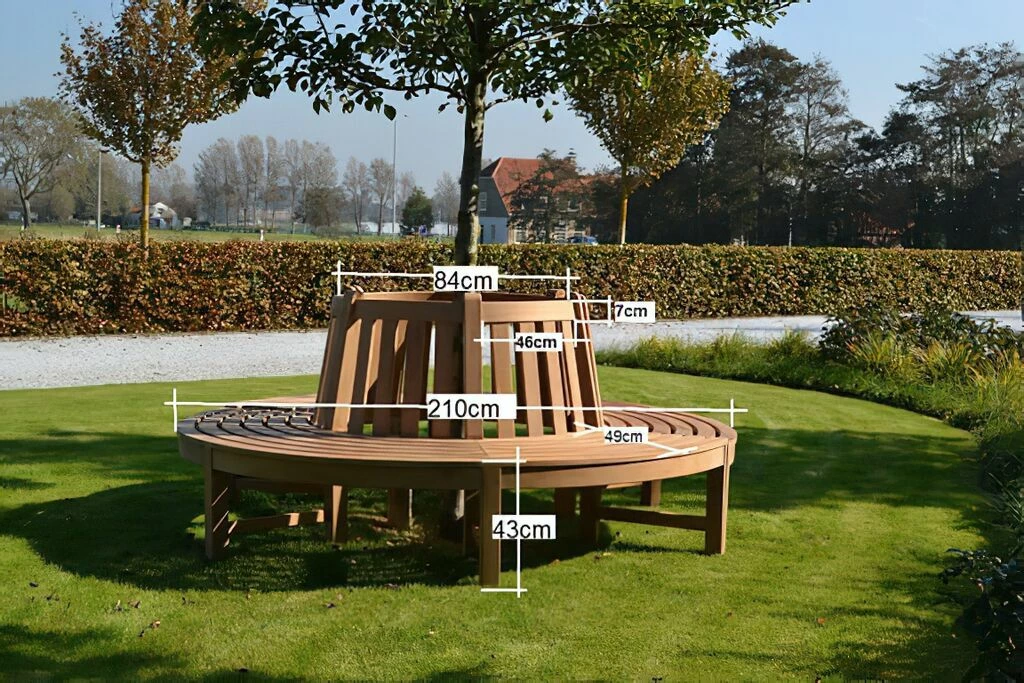 Runde Baum-Bank Aus Teakholz - Modern - Finley Gartenbank 7 Runde Baum-Bank Aus Teakholz - Modern - Finley Gartenbank – Bild 5