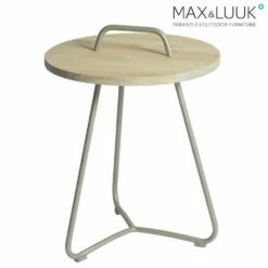 Runder Beistelltisch Für Den Garten - Aluminium & Teakholz - Max&Luuk - Ava Beistelltisch