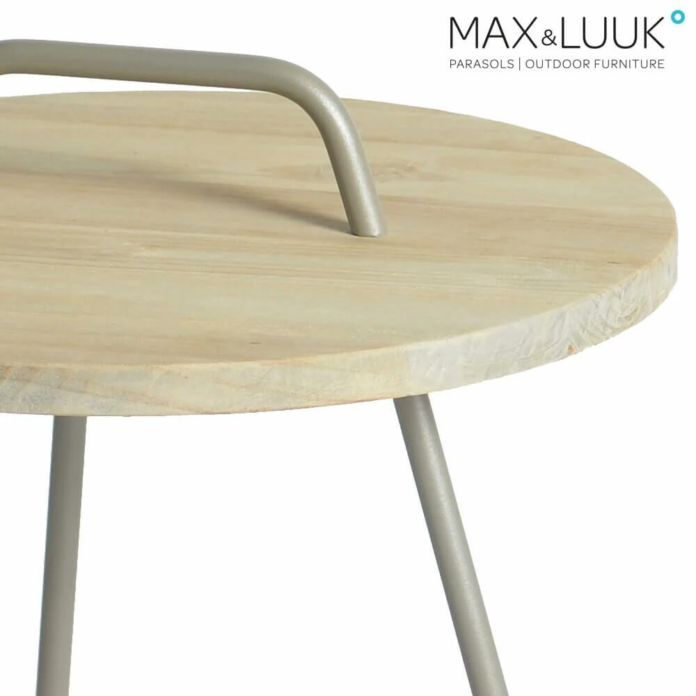 Runder Beistelltisch Für Den Garten - Aluminium & Teakholz - Max&Luuk - Ava Beistelltisch 4 Runder Beistelltisch Für Den Garten - Aluminium & Teakholz - Max&Luuk - Ava Beistelltisch – Bild 2