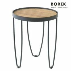 Runder Beistelltisch Für Draußen - Edelstahl & Teak - Borek - Modern - Pesaro Beistelltisch