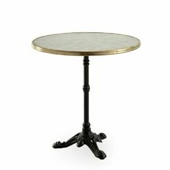 Runder Bistrotisch Aus Eisen Mit Marmoroptik - Bistrotisch Gyda