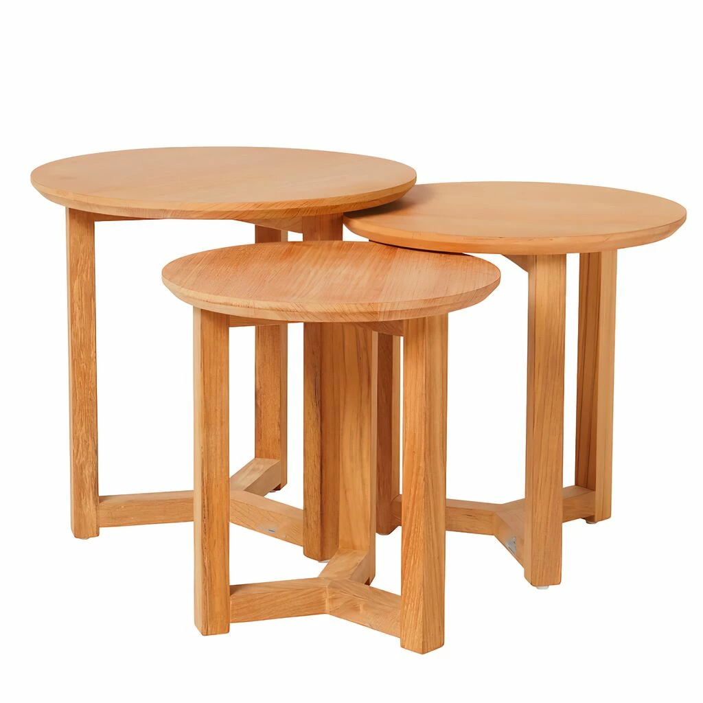 Runder Garten Beistelltisch Aus Teakholz - Modern - Esme Beistelltisch 4 Runder Garten Beistelltisch Aus Teakholz - Modern - Esme Beistelltisch – Bild 2