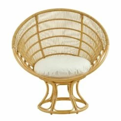 Runder Gartensessel Für Die Lounge In Natürlichem Rattan Look - Sessel Jarla