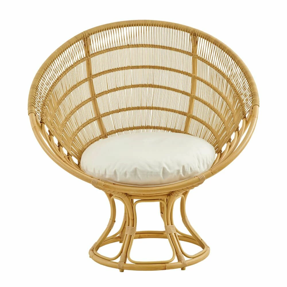 Runder Gartensessel Für Die Lounge In Natürlichem Rattan Look - Sessel Jarla 3 Runder Gartensessel Für Die Lounge In Natürlichem Rattan Look - Sessel Jarla