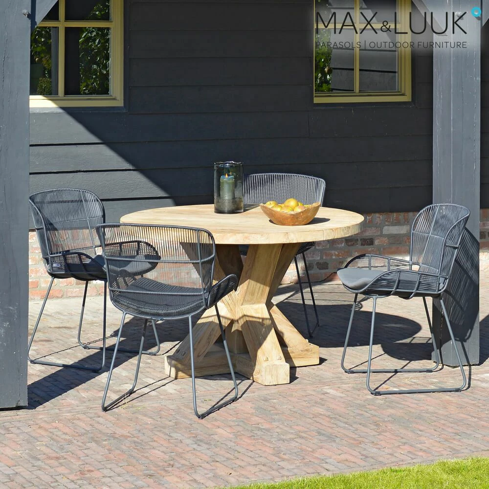 Runder Gartentisch Aus Teakholz - Stabil - Max&Luuk - Jim Gartentisch 5 Runder Gartentisch Aus Teakholz - Stabil - Max&Luuk - Jim Gartentisch – Bild 3