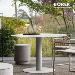 Runder Outdoor Esstisch Aus Edelstahl Und Dekton Von Borek - Peniche Gartentisch