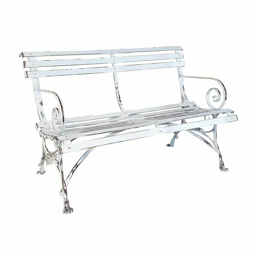 Rustikale 2-Sitzer Gartenbank Aus Schmiedeeisen - Louan 3 Rustikale 2-Sitzer Gartenbank Aus Schmiedeeisen - Louan