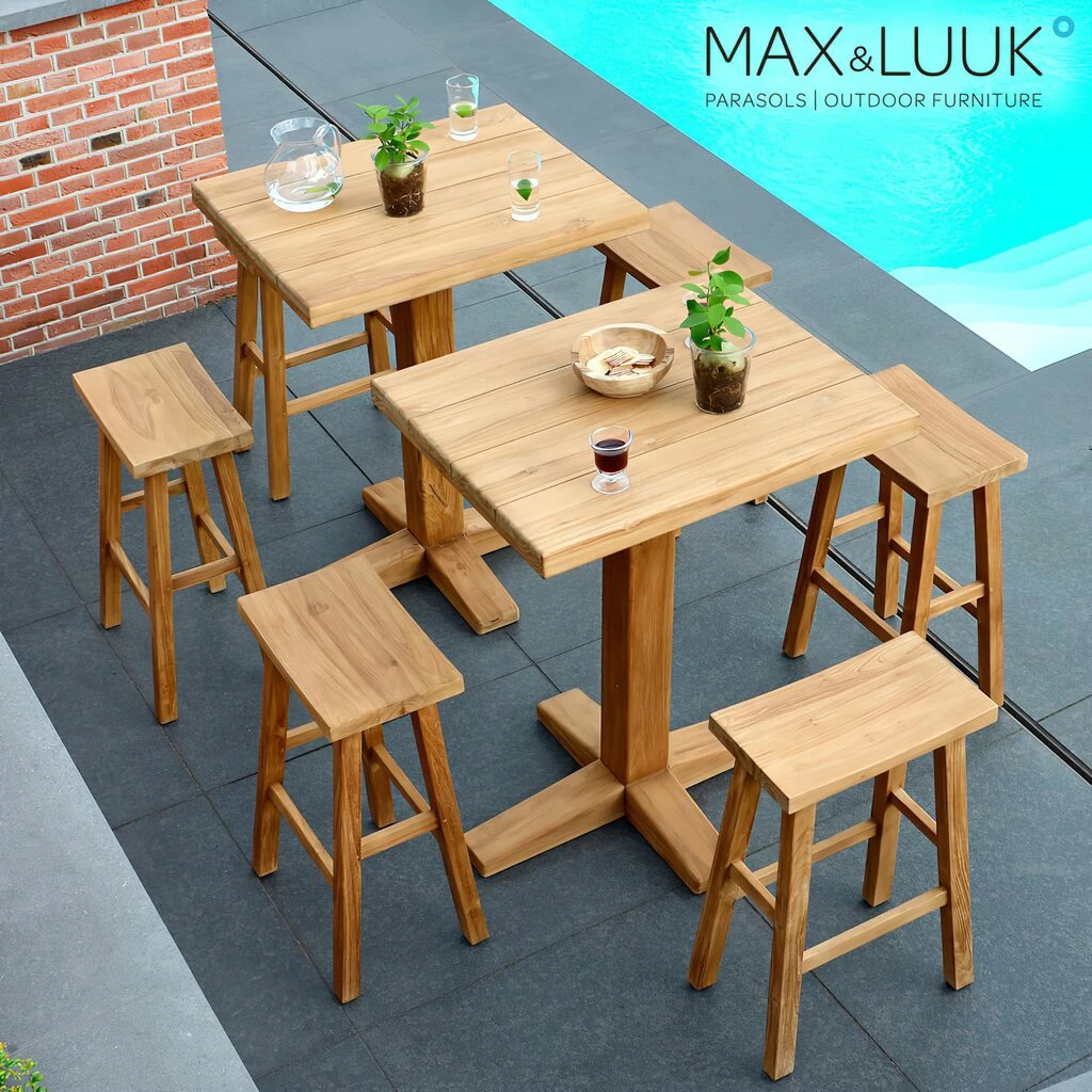 Schlichter Barhocker Aus Teakholz - Ohne Lehne - Max&Luuk - Michael Barhocker 5 Schlichter Barhocker Aus Teakholz - Ohne Lehne - Max&Luuk - Michael Barhocker – Bild 3