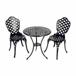 Schönes 2-Sitzer Bistroset Im Landhausstil - Schwarz - Bistroset Trena