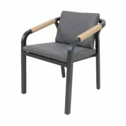 Schwarz-brauner Stapelstuhl Aus Aluminium Mit Geflecht - Promin