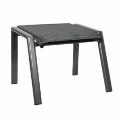 Schwarz-graue Fußbank Aus Aluminium Und Textylen - Hocker Wolano