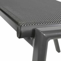 Schwarz-graue Fußbank Aus Aluminium Und Textylen - Hocker Wolano -GARTENTRAUM Verkäufe schwarz graue fussbank aus aluminium und textylen hocker wolano3