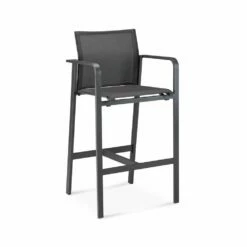 Schwarzer Barhocker Hoch Mit Alu Und Ergotex - Spirabilis Barhocker