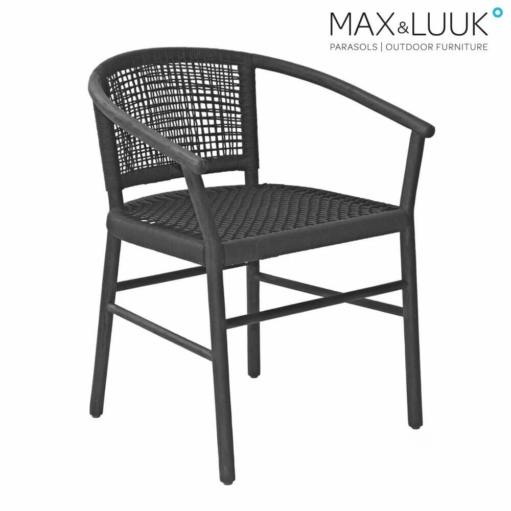 Schwarzer Max & Luuk Stuhl Aus Teak Mit Geflecht Für Den Garten - Kevin Stuhl 3 Schwarzer Max & Luuk Stuhl Aus Teak Mit Geflecht Für Den Garten - Kevin Stuhl