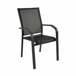 Schwarzer Outdoor Stapelstuhl Aus Aluminium - Stapelstuhl Urma