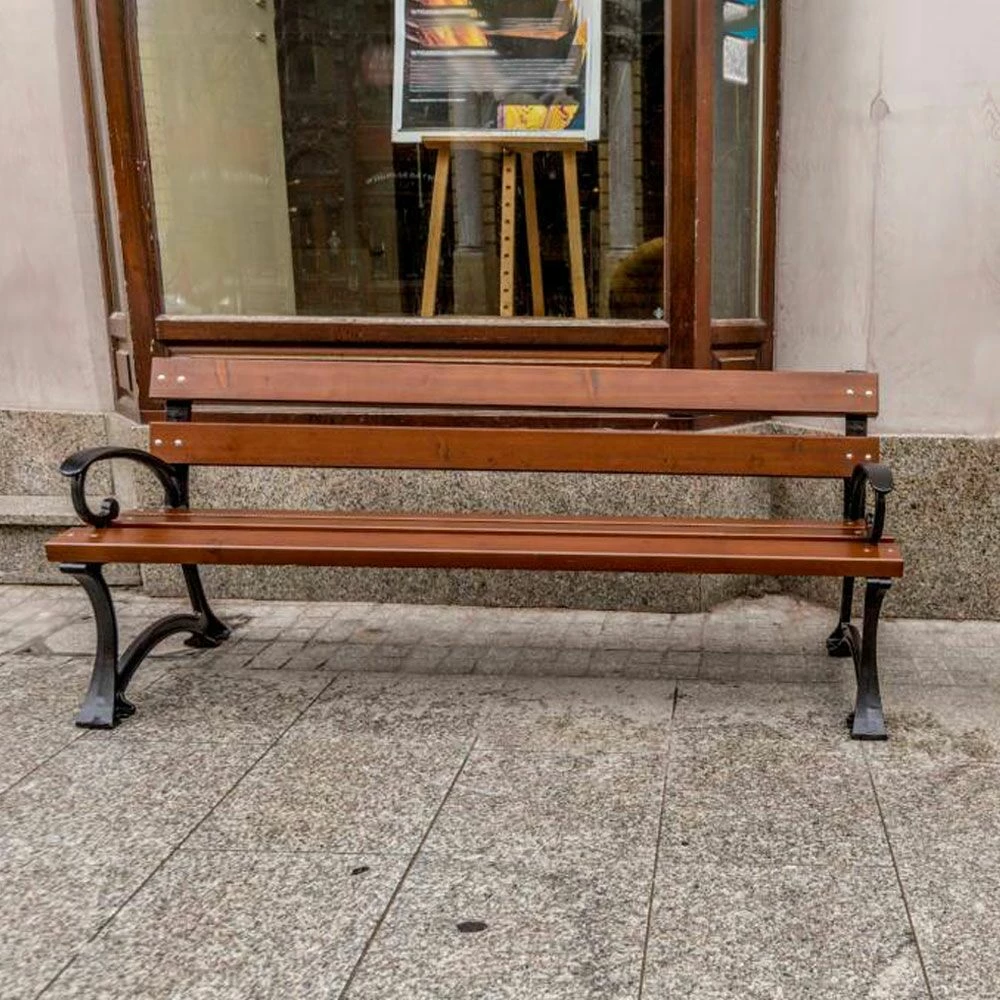 Sitzbank Aus Gusseisen Und Holz Für Außenanlagen - Arnar 3 Sitzbank Aus Gusseisen Und Holz Für Außenanlagen - Arnar