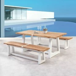 Stabile Sitzgruppe Aus Teak Holz Und Aluminium - Sitzgruppe Tekka