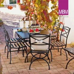 Stabiler Gartentisch Aus Schmiedeeisen - 160x90cm - MBM - Tisch Medici -GARTENTRAUM Verkäufe stabiler gartentisch aus schmiedeeisen 160x90cm mbm tisch medici3