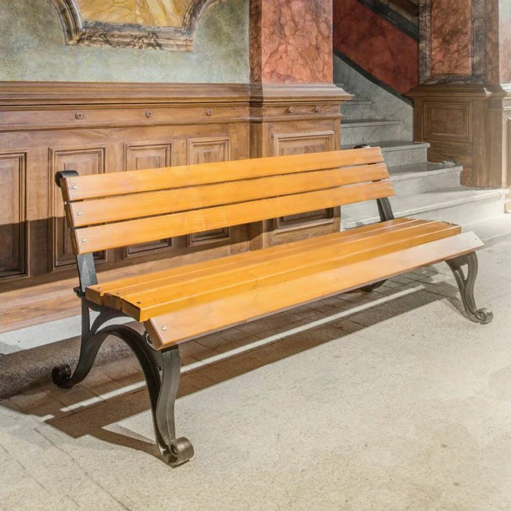 Stadt- Und Gartenbank Ohne Armlehne - Holz Und Gusseisen - Eldor 4 Stadt- Und Gartenbank Ohne Armlehne - Holz Und Gusseisen - Eldor – Bild 2