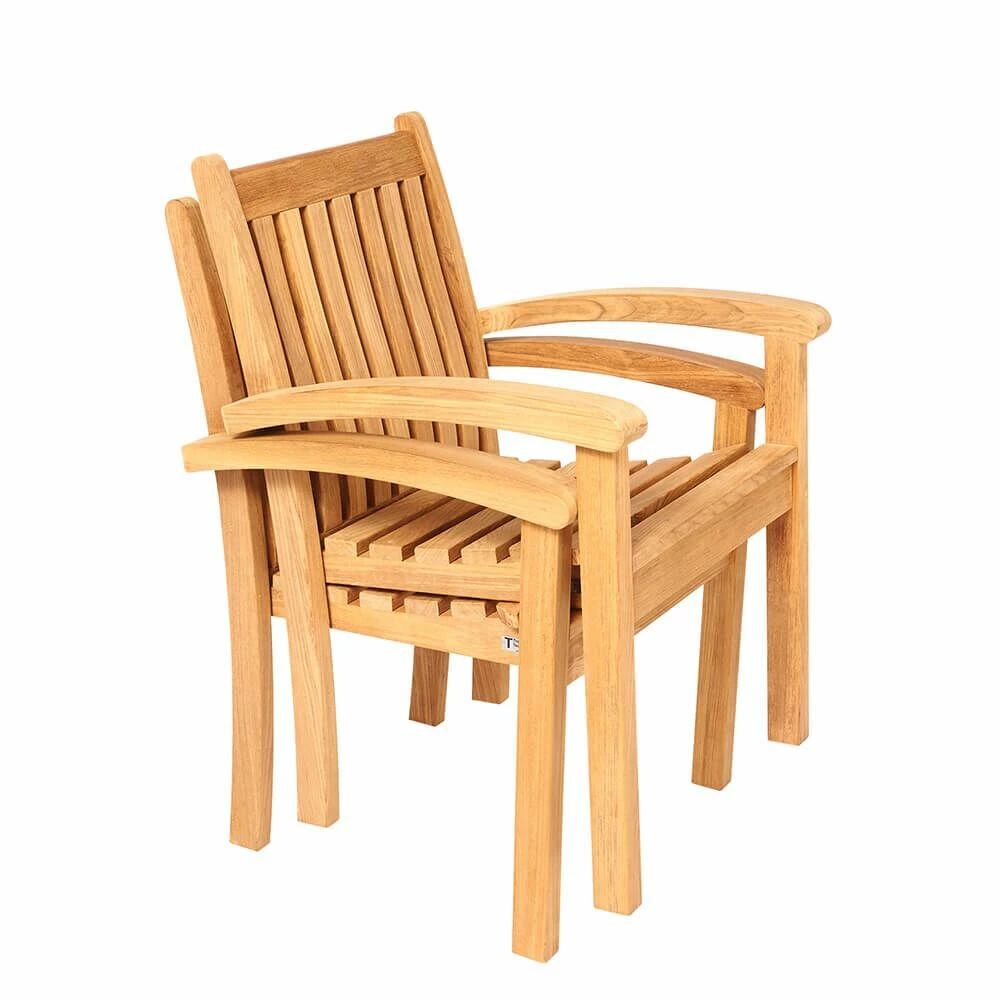 Stapelbarer Gartenstuhl Aus Teakholz - Modern - Ivy Stapelstuhl 4 Stapelbarer Gartenstuhl Aus Teakholz - Modern - Ivy Stapelstuhl – Bild 2