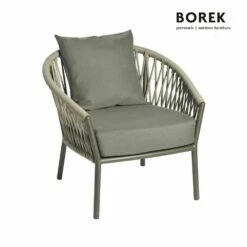 Stilvoller Gartensessel Von Borek Grau Mit Polster - Majinto Sessel