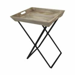 Tablettförmiger Beistelltisch Mit Mangoholz - Beistelltisch Fredo