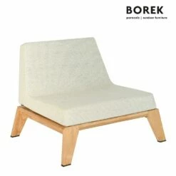 Teak Loungesessel Für Den Garten Mit Polster Und Rollen Von Borek - Hybrid Loungechair