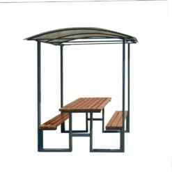 Überdachtes Tisch-Set Aus Metall Und Holz - Akis