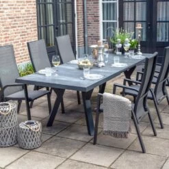 Verlängerbarer Esstisch Für Den Garten Aus Alu Und Keramik - Gianta