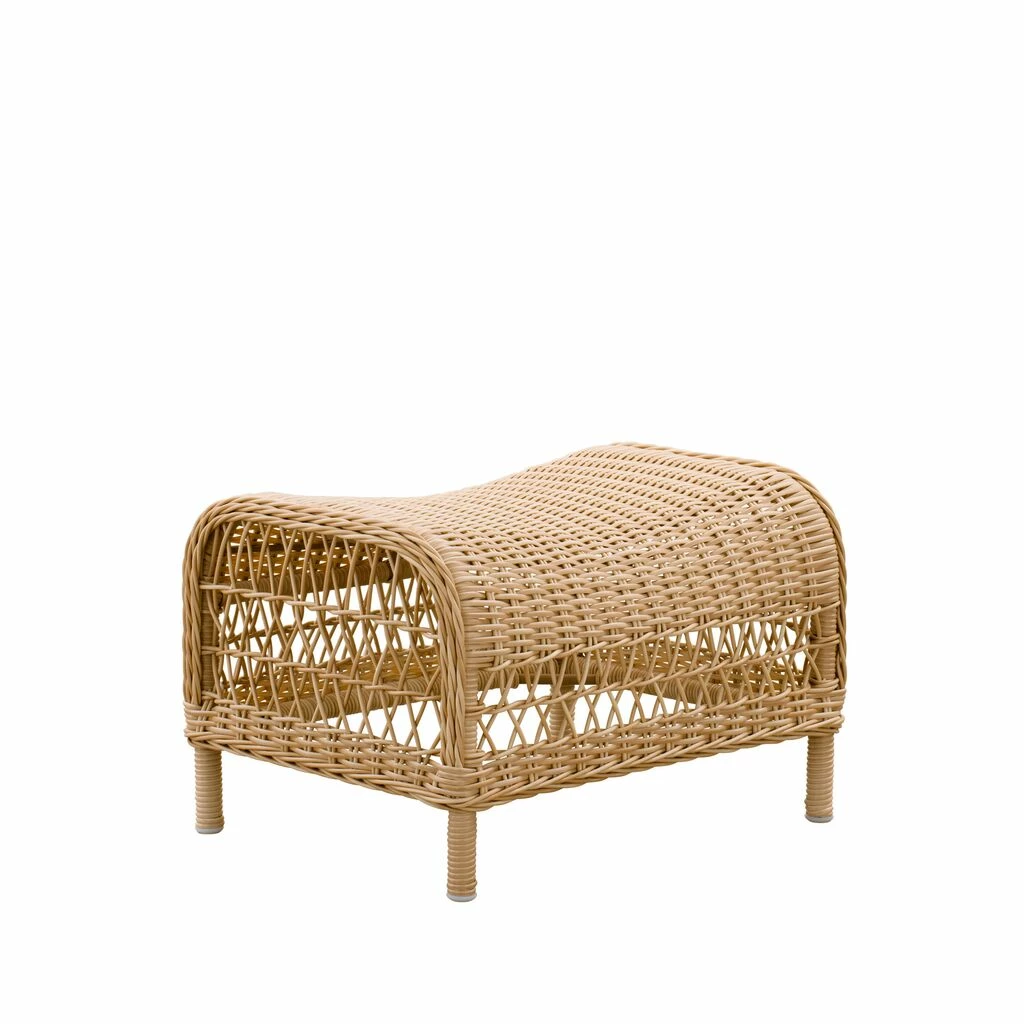 Von Hand Geflochtener Hellbrauner Fußhocker In Rattan Optik - Fußbank Anike 3 Von Hand Geflochtener Hellbrauner Fußhocker In Rattan Optik - Fußbank Anike