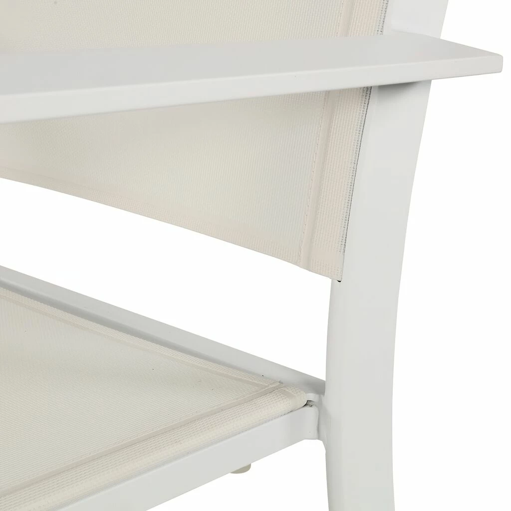 Weißer Aluminium Garten Stapelstuhl Mit Textylen-Sitzfläche - Kruno 4 Weißer Aluminium Garten Stapelstuhl Mit Textylen-Sitzfläche - Kruno – Bild 2