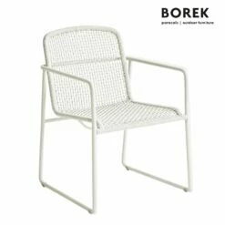 Weißer Gartenstuhl Aus Aluminium Mit Armlehnen Von Borek - Mira Stuhl