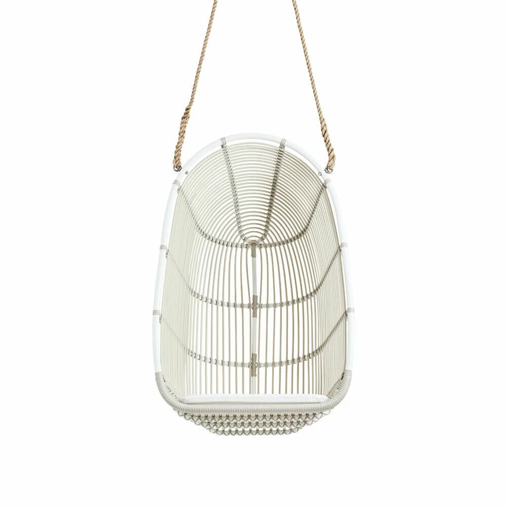 Weißer Outdoor Hängesessel Aus Aluminium Mit Seil - Hängesessel Erla 3 Weißer Outdoor Hängesessel Aus Aluminium Mit Seil - Hängesessel Erla