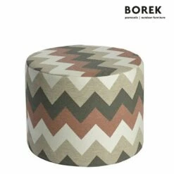 Wetterbeständiger Borek Hocker Aus Prato Stoff Mit Zackenmuster - Desio Hocker