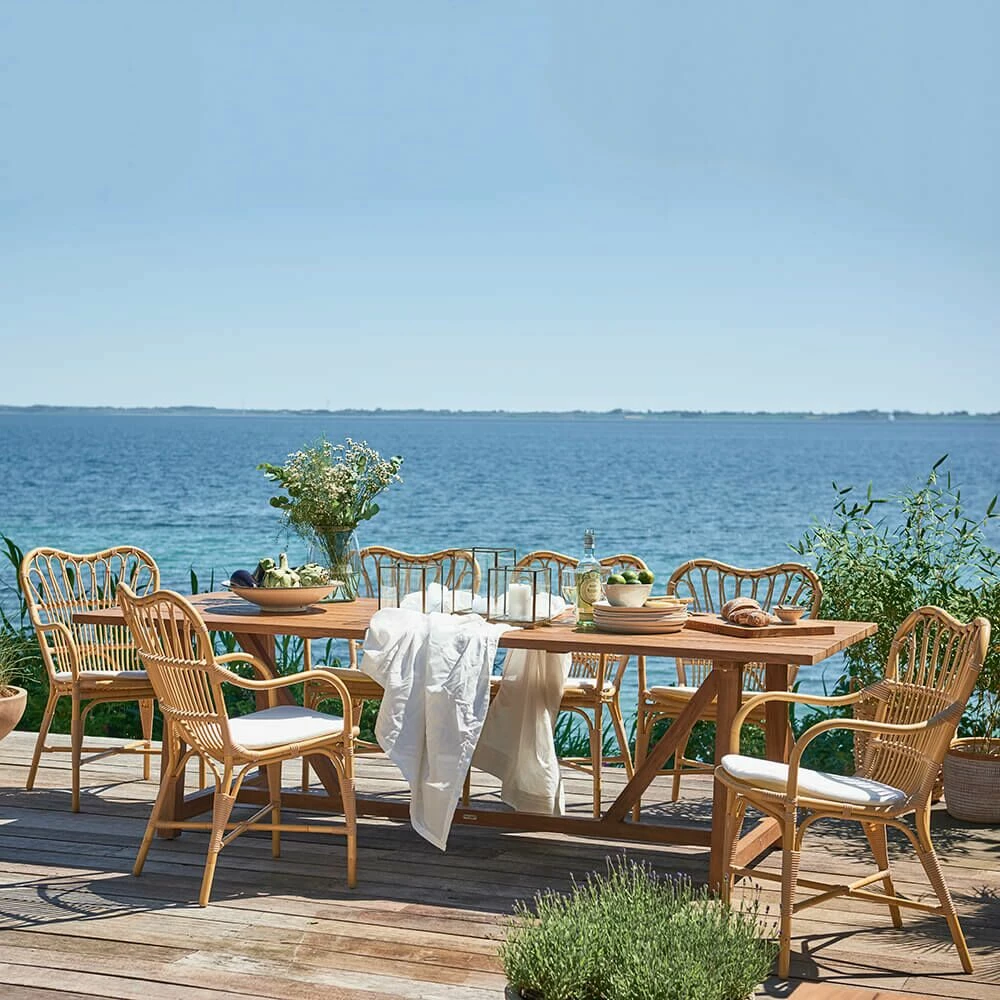 Wetterfester Holzfarbener Gartensessel In Rattanoptik - Gartenstuhl Finja 5 Wetterfester Holzfarbener Gartensessel In Rattanoptik - Gartenstuhl Finja – Bild 3