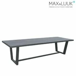 XXL Wetterbeständiger Teakholz Esstisch Von Max & Luuk In Dunkelgrau - Lauren Tisch