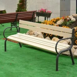 Zeitlose Sitzbank Aus Metall Und Holz Für Garten Und Stadt - Emilie -GARTENTRAUM Verkäufe zeitlose sitzbank aus metall und holz fuer garten und stadt emilie3